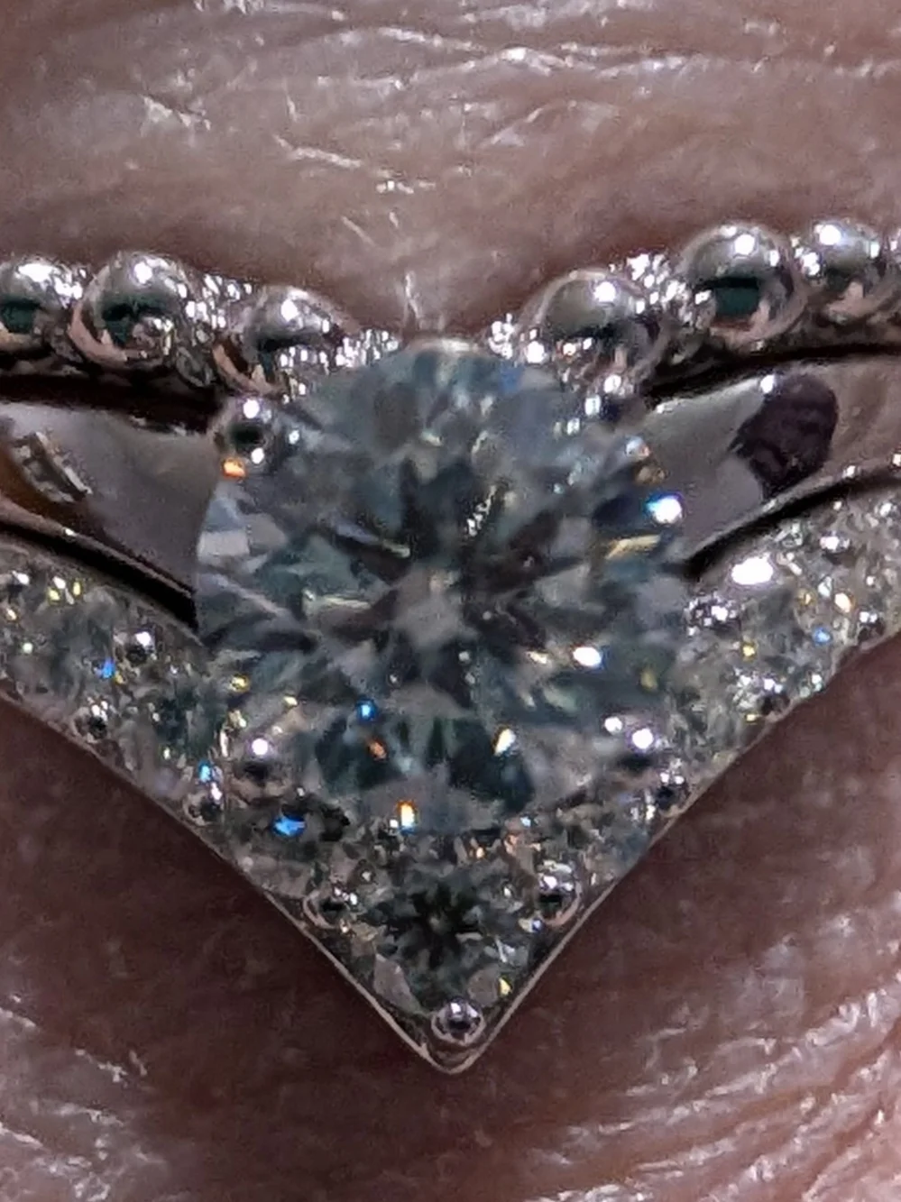 3-Piece Moissanite Ring, 1.26ctw diamond equivalent weight